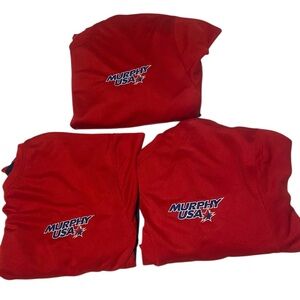 Murphy USA Lot Of 3 Logo Work Shirt Men’s Medium Red Lightweight Short Sleeve